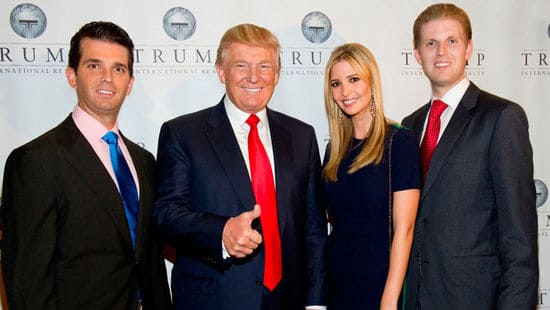 Дональд Трамп с тремя старшими детьми