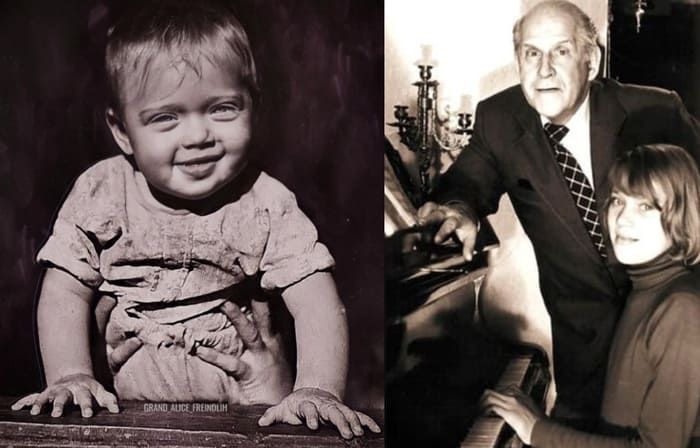 Алиса Фрейндлих в детстве и с отцом