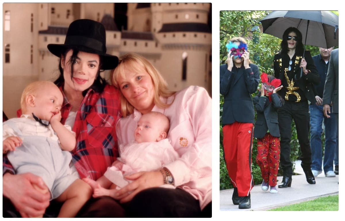 Майкл Джексон с женой и детьми