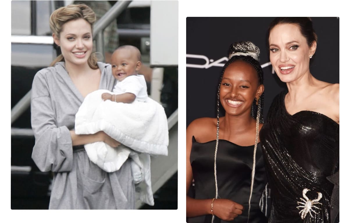Анжелина Джоли и Захара маленькая и сейчас