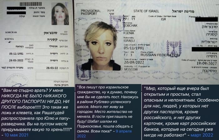 Израильский паспорт Собчак